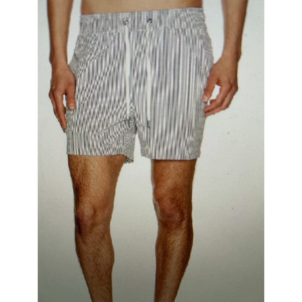 NWT Onia Mens Med Charles 5" swim trunk seersucker